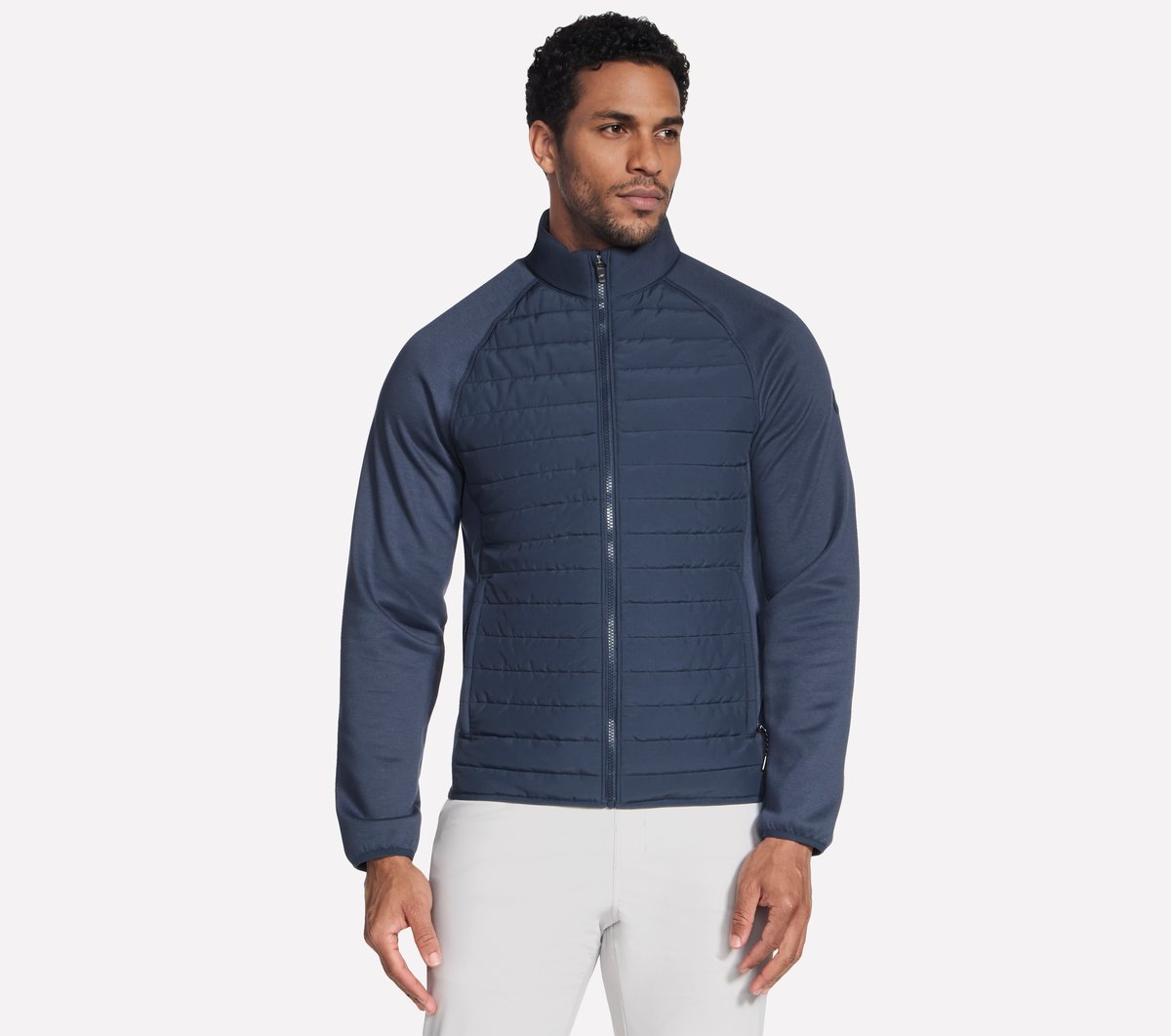 Men The Hoodless Hoodie Hybrid Jacket