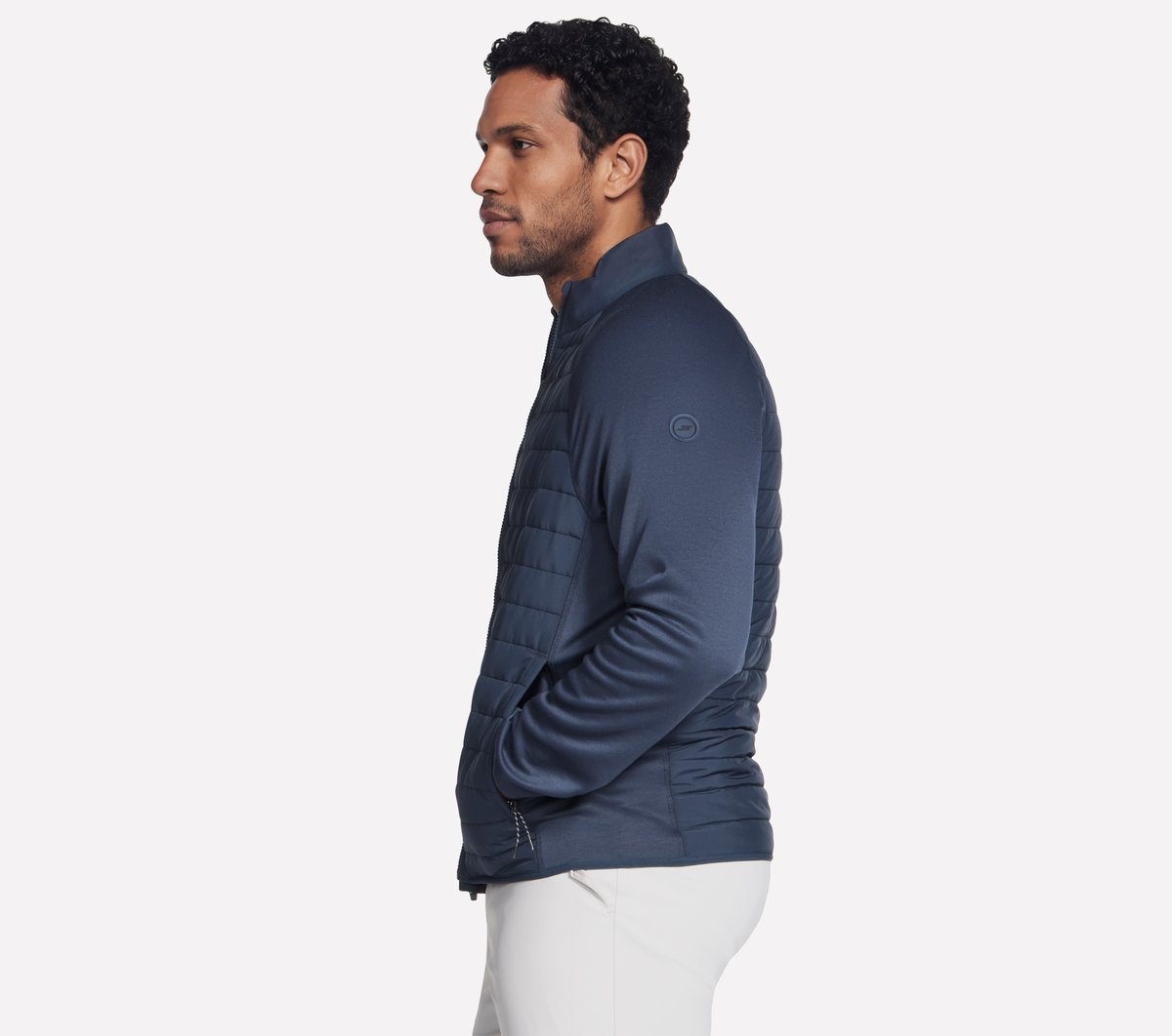 Men The Hoodless Hoodie Hybrid Jacket