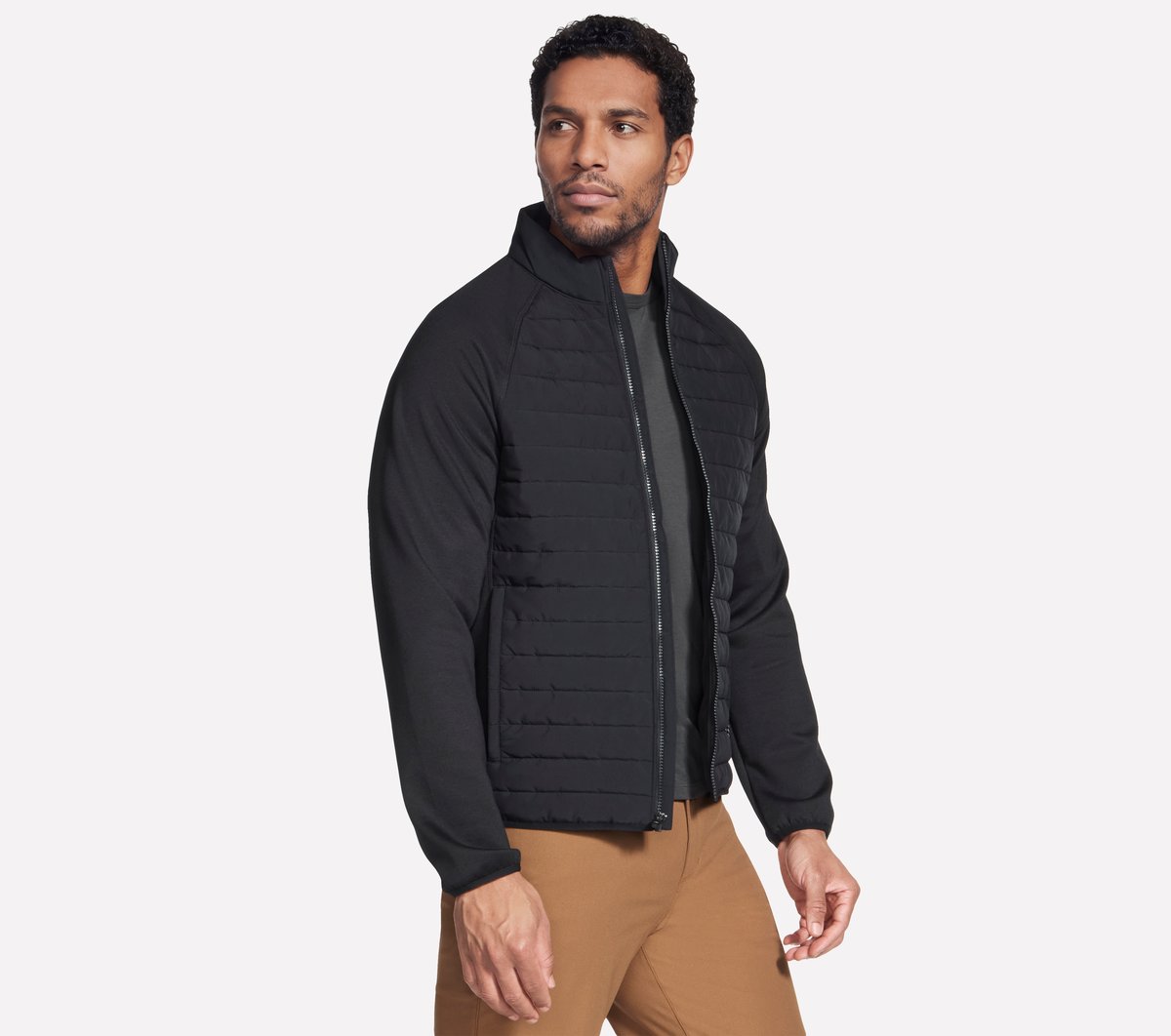 Men The Hoodless Hoodie Hybrid Jacket