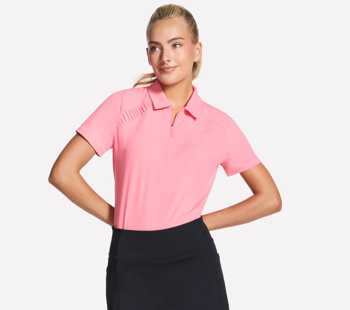 Women GO GOLF Short Sleeve Birdie Zip Front Polo