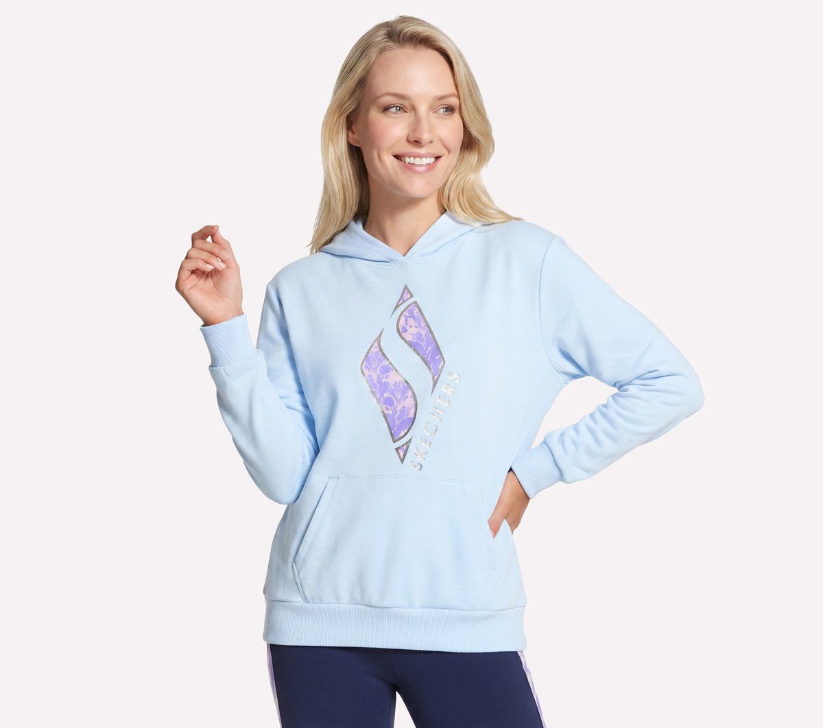 Women Floral Diamond Pullover Hoodie