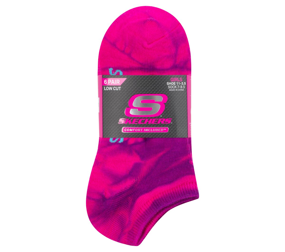 Kids 6 Pack Girls' Tie Dye Fashion Socks