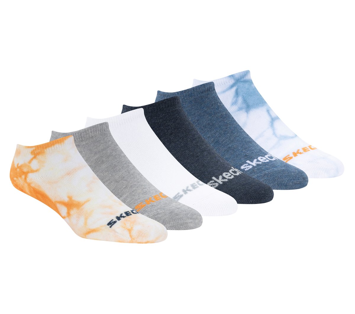 Kids Cotton Tie-Dye No-Show Socks - 6 Pack