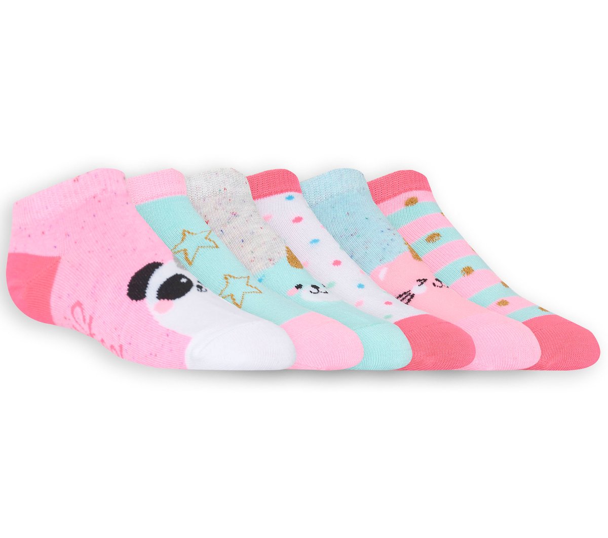Kids 6 Pack Low Cut Cute Socks